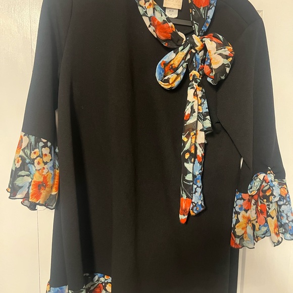 Zadie B’s Black Tunic with Floral Accents - Picture 3 of 6
